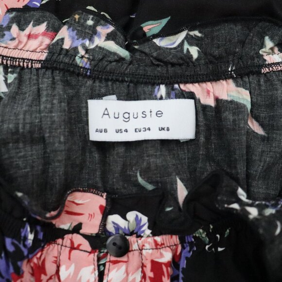 AUGUSTE THE LABEL Leila Button Down Day Dress Vintage Bloom Black - Picture 7 of 7